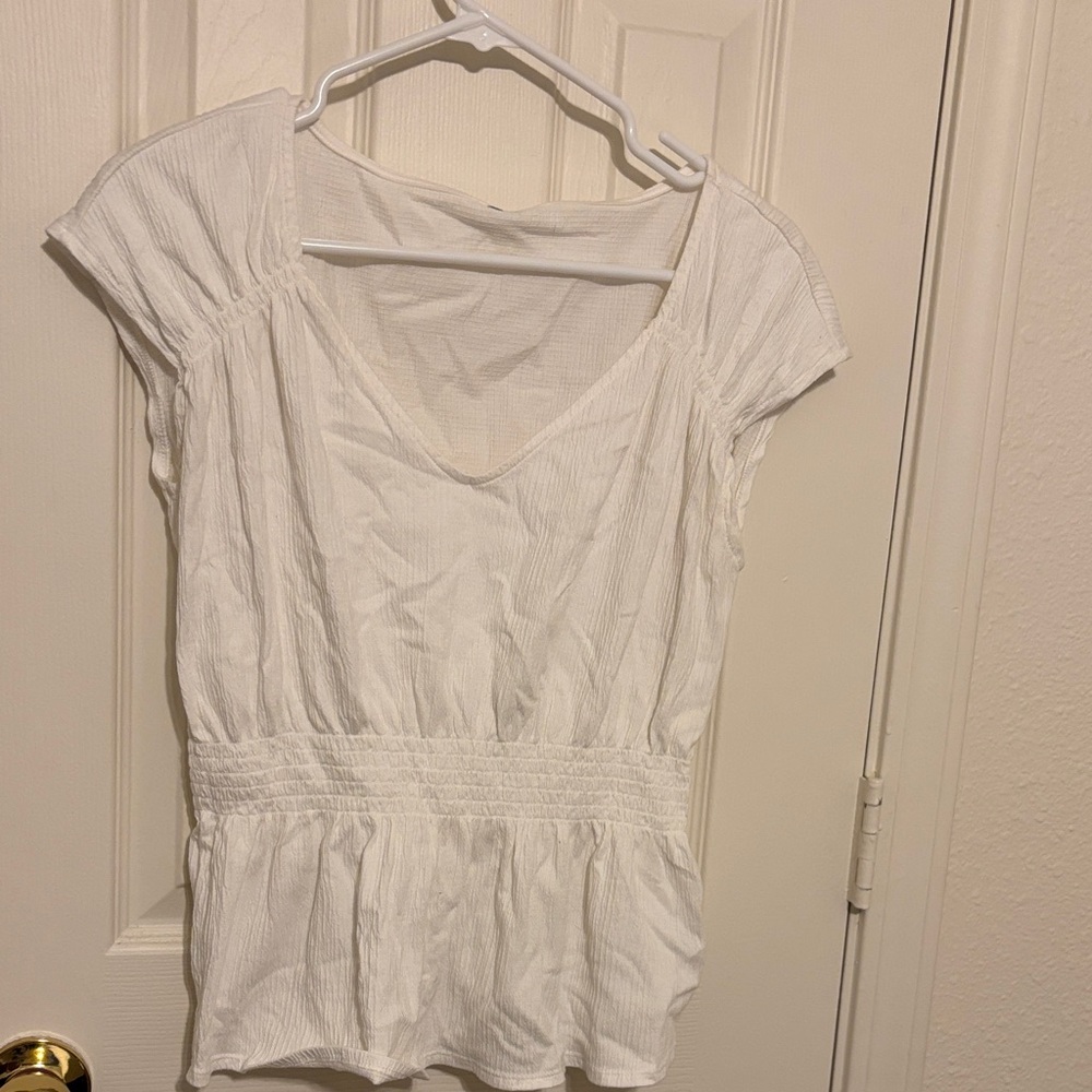 Old Navy White Blouse with V-Neck